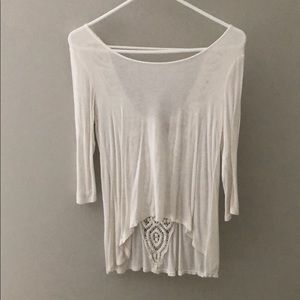 blouse with lace back